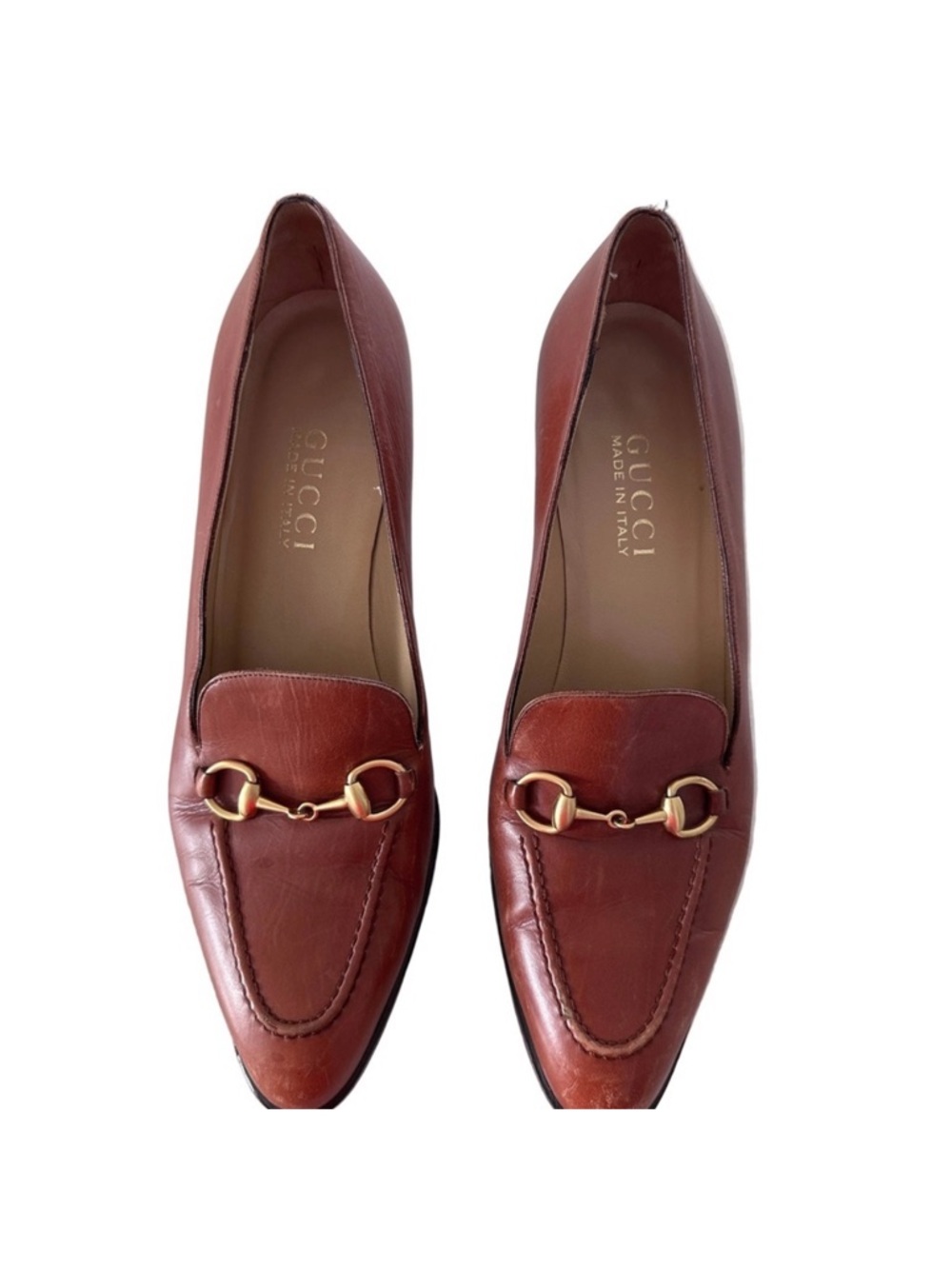 Gucci Women's Chestnut Brown Leather Horsebit Loafers